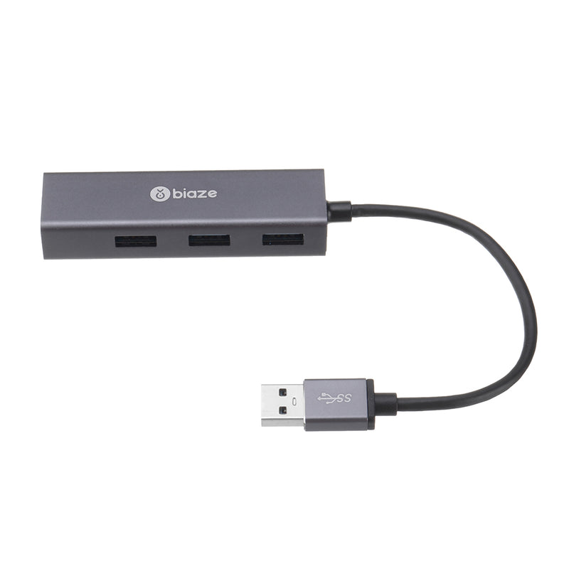 BIAZE HUB2 Aluminum Alloy USB 3.0 to 4-Port USB 3.0 OTG HUB Adapter 0.2M