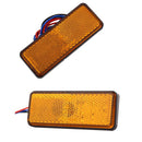2pc 12V LED Rectangle Reflector Turn Signal Tail Brake Light For Motorcycle Truck Dirt Bike Universal