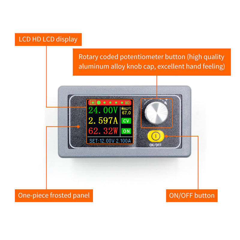 XYS3580 DC DC Buck Boost Converter CC CV 0.6-36V 5A Power Module Adjustable Regulated Laboratory Power Supply Variable