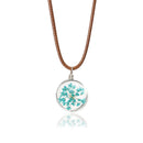 Lovely Dried Flowers Crystal Ball Pendant Wax Rope Clavicle Necklaces