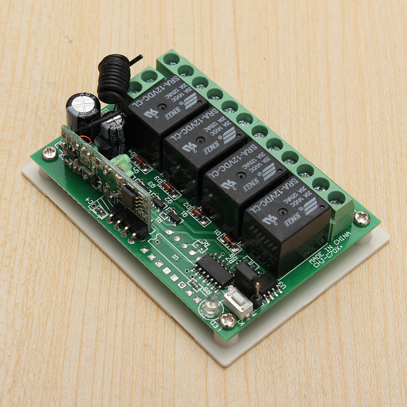 Geekcreit 12V 4CH Channel 433Mhz Wireless Remote Control Switch Transceiver