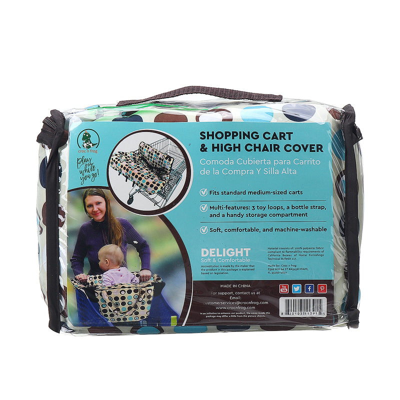 Baby Kids Shopping Cart Cover Cushion 2-in-1 High Chair Cover Machine Washable Folds Into Compact Carry Bag for Boy or Girl