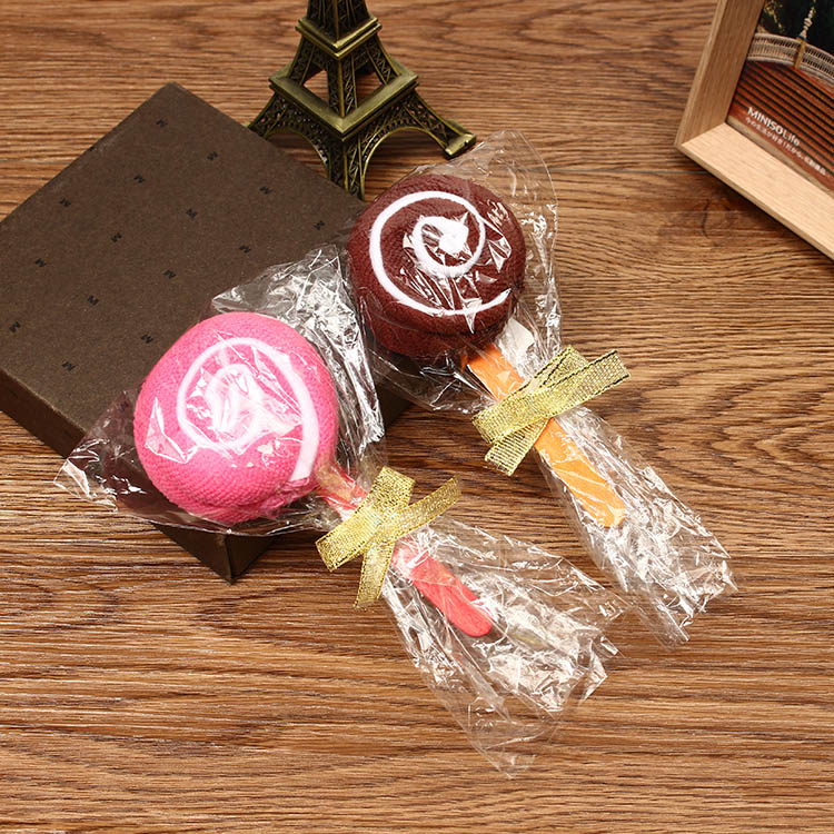 Candy Color Bathroom Cotton Lollipop Shape Towel Festival Party Birthday Valentine Gifts