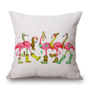Honana WX-D2 45x45cm Vintage Flamingos Cotton Linen Throw Pillow Case Christmas Waist Cushion Cover