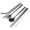 Stainless Steel Metal Drinking Straw Spoon Set Reusable Straws Fork Chopsticks Brush Kit
