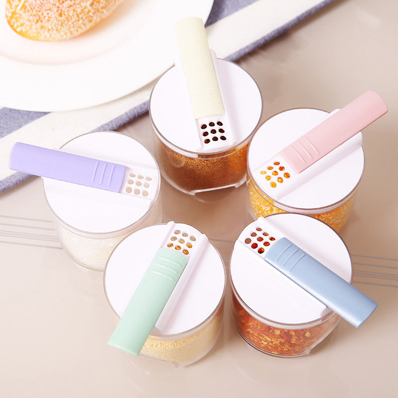 5pcs/Set Spice Jar Pepper Shaker Box Creative Transparent Seasoning Cans Kitchen Storage Container
