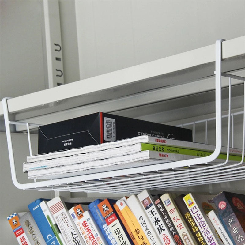 Multi-purpose Storage Basket Wardrobe Partition Metal Hanging Basket Refrigerator Rack Office Desktop Table Organizer Basket