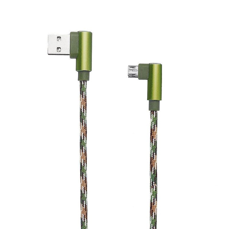 APPACS Camouflage Micro USB to USB Double 90 Dregee Right Angle Tablet Cable 1M