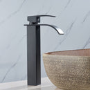 Matte Black 1/2 Inch Brass Modern Bathroom Basin Faucet Bathroom Spout Faucet Hot & Cold Water Mixer Tap Single Handle