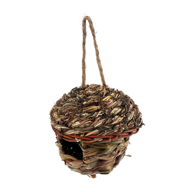 Straw Birdhouse for Parrot Hamster Small Animal's Cage Birds Breeding Bird House Home Hanging Decorations