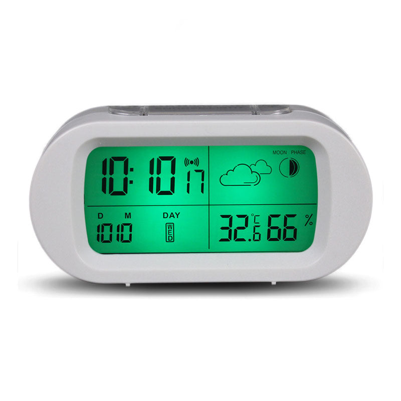 Loskii HC-102 Digital Time Thermometer Date Weather Display Snooze Mode Alarm Clock with LCD Screen