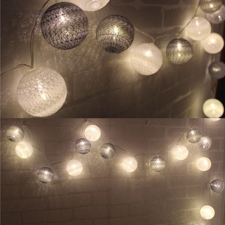 KCASA 3.3M 20LED Grey Cotton Ball String Lights LED Fairy Lights for Festival Christmas Halloween