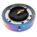 Neo Chrome Universal 1.5 Inch Short Quick Release Steering Wheel Hub Adapter 6 Bolt