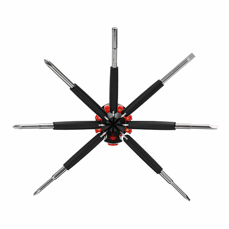 Raitool 6/8 In 1 Multi-function Screwdriver Torch Combination LED Light Screwdriver Tools