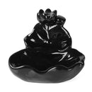 Lotus Backflow Incense Burner Holder Ceramic Glaze Fragrant Cone Censer Home Furnace Decor