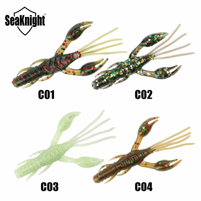 SeaKnight SL020 8pcs 1.8g 60mm Soft Lure Silicone Worm Shrimp Fishing Lure Bass Carp Fishing