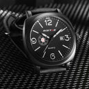 Ristos 9336 Business Style Male Wristwatch Calendar Leather Band Quartz Watch