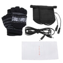 Electric Heated Gloves Warm USB Powered Heating Motorcycle Skiing Black/Rose Red