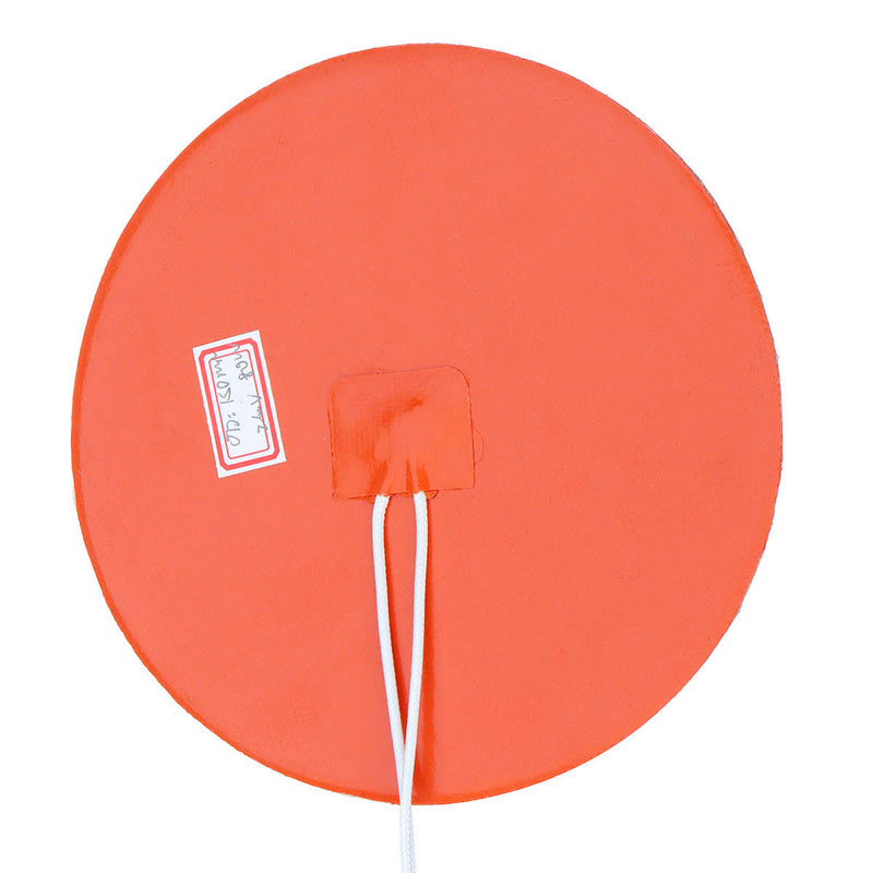 80mm/150mm 24V 150W Round Circle Flexible 3D Printer Silicone Heated Bed Heating Pad w/Thermistor &Glue Backing