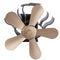 5 Blades Heat Powered Stove Fireplace Fan Silent Wall Mounted Eco-Friendly Heat Circulation Eco Fan