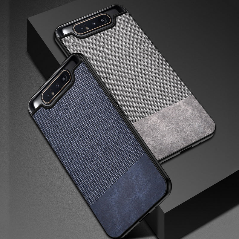 Bakeey Anti-Fingerprint Canvas Splice Soft TPU Border Protective Case for Samsung Galaxy A80 2019