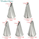 5 Pcs Set Rose Petal Icing Piping Nozzles Metal Cream Tips Cake Decorating Tools Cup Cake Pastry Tool