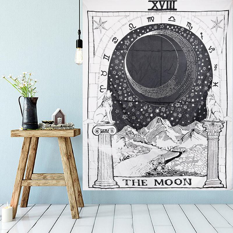 210cm Sun Star Moon Tarot Tapestry Hippie Wall Hanging Blanket Room Home Decor