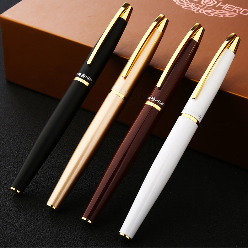 Hero 7088 Luxurious Business Fountain Pen Set 0.5mm Fine Nib Metal Writing Signing Pen Office School Stationery Supplies Gifts for Friends Families