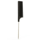 20cm 8'' Fine-tooth Metal Pin Hairdressing Hair Style Rat Tail Comb Black