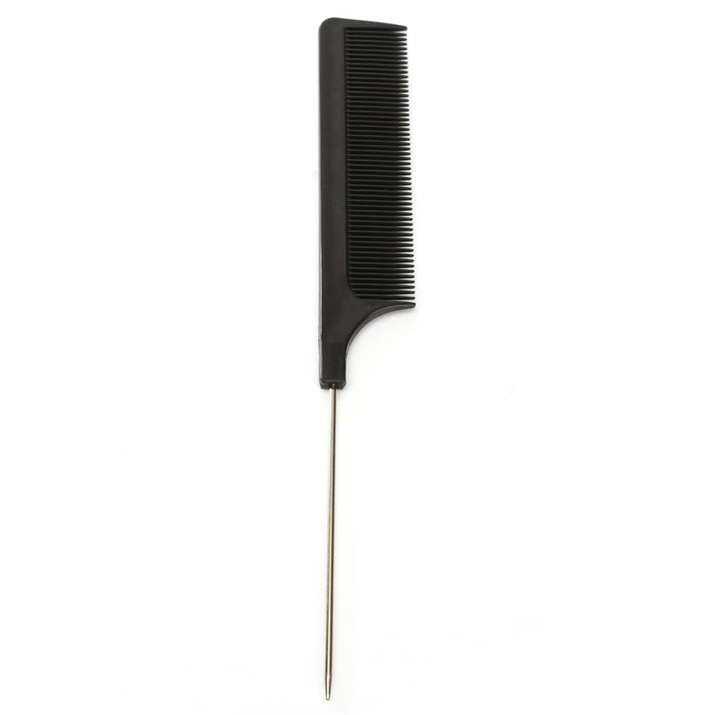 20cm 8'' Fine-tooth Metal Pin Hairdressing Hair Style Rat Tail Comb Black