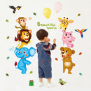 Creative Animal World Wall Stickers Corridor Kindergarten Children's Room Background Decorative Painting Removable Wall Stickers