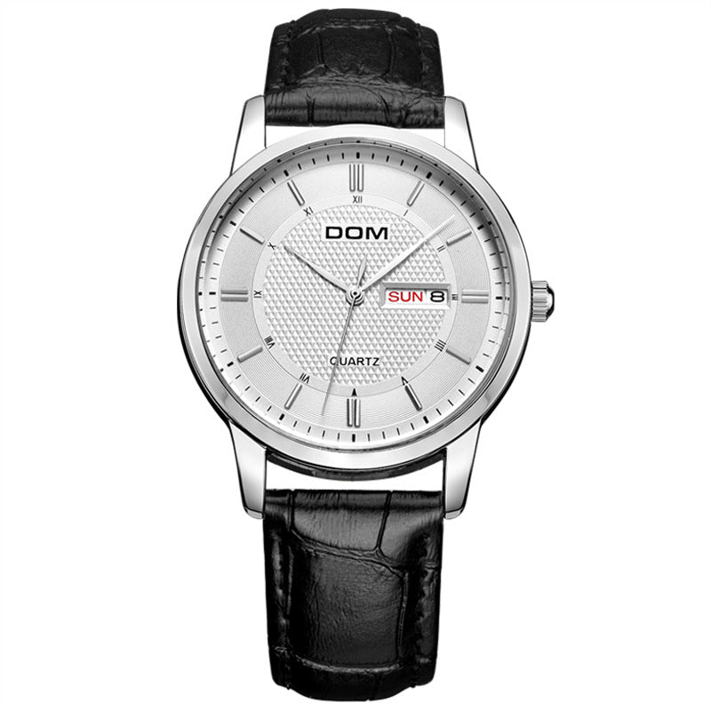 DOM M-11D Casual Super Slim Men Watch 3ATM Waterproof Date Week Display Quartz Watch