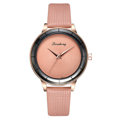 DEFFRUN XR3338 Simple Design Dial Leather Strap Casual Style Women Watch Quartz Watch