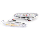 Pair Clear Lens 18 LED Side Marker Lights Turn Indicator Signal Lamps Yellow For BMW E82 E88 E60 E61 E90 E91 E92 E93 E46