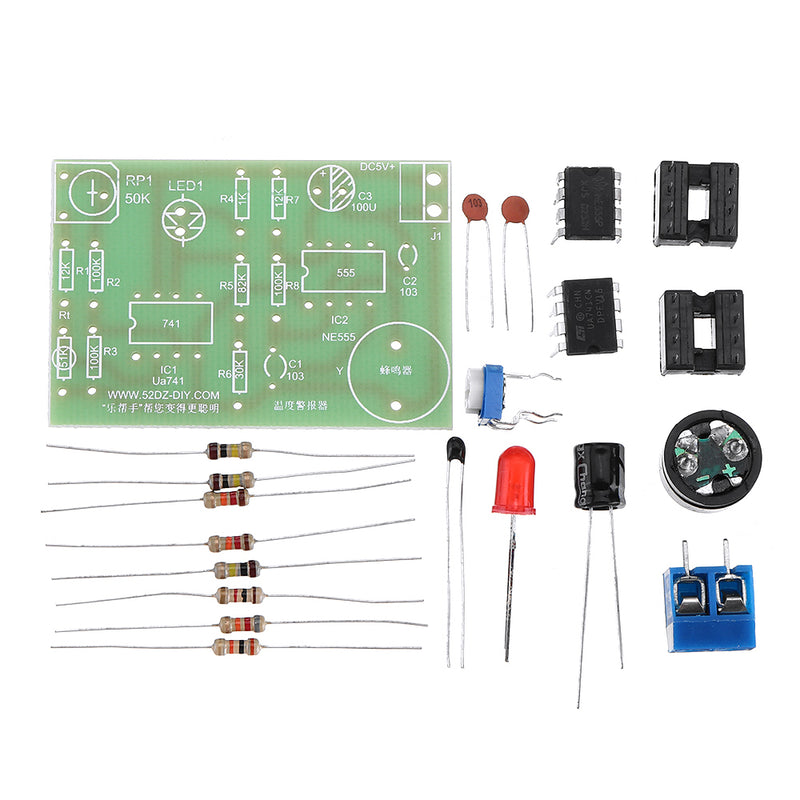 3pcs Temperature Alarm Kit Electronic Production DIY Circuit Board Student Experimental Training Part