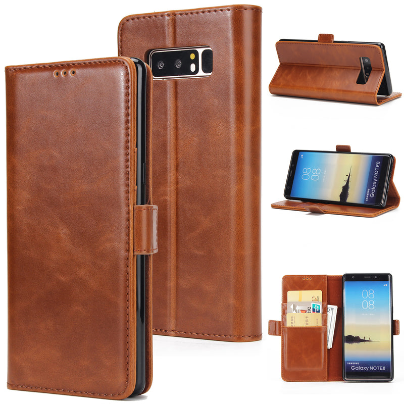 PU Leather Wallet Card Slot Flip Bracket Magnetic Case for Samsung Galaxy Note 8