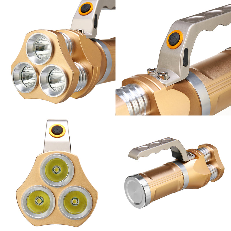 Handheld Spotlight 3000LM AC Rechargeable Flashlight 18650 Flashlight Lamp Torch Light 18650 LED Torch