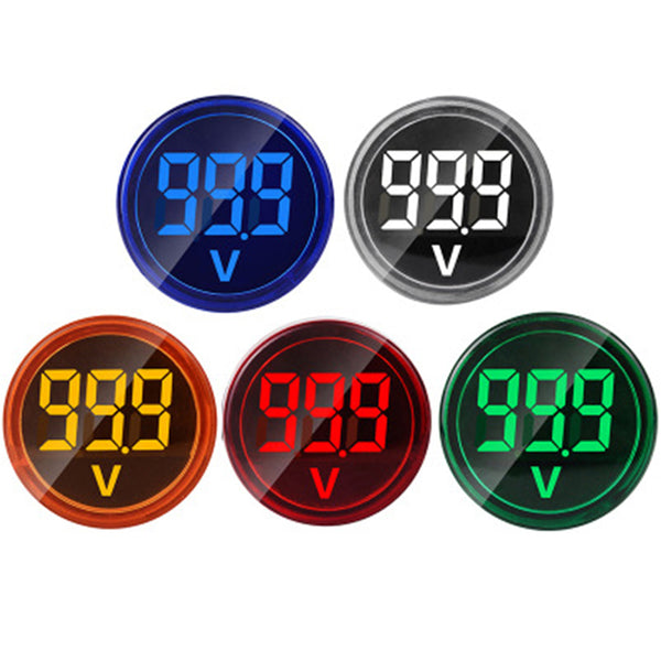 ST16VD 22mm Hole Size 6-100 VDC Digital Voltmeter Round Voltage Detector Tester Mini LED Voltage Indicator Signal Light Monitor