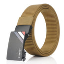 TUSHI 125cm Thick Nylon Belt Quick Release Metal Buckle Business Tactical Belt
