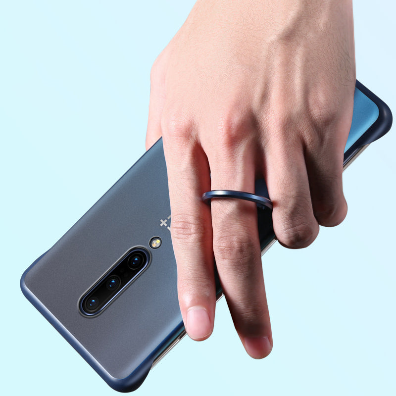 Bakeey Transparent Ultra Thin Anti Fall Matte Hard PC&Soft Edge With Finger Ring Protective Case For OnePlus 7 PRO