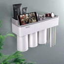 Bakeey Automatic 2/3Cup Magnetic Toothbrush Holder Cups Wall Mount Stand Bathroom Tools No Punching