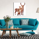Miico Hand Painted Oil Paintings Simple Style Deer Family A Wall Art For Home Decoration Painting