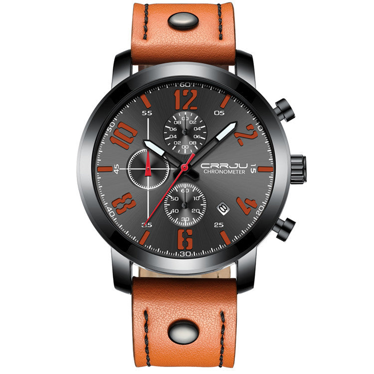 CRRJU 2215 Chronograph Casual Style Men Wrist Watch Luminous Display Quartz Watch