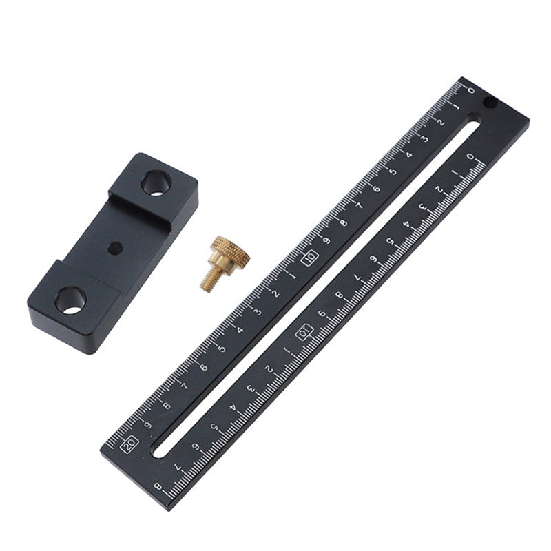 Aluminum Alloy 180/280mm Metric Line Scribe Ruler Positioning Measuring Ruler Woodworking Marking T-Ruler