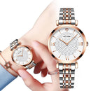 TEVISE T09 Waterproof Simple Style Women Wrist Watch Full Steel Band Quartz Watch