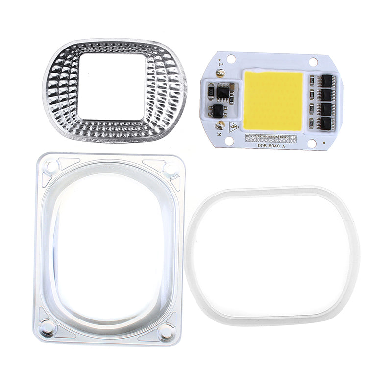 10pcs High Power 50W White LED COB Light Chip with Lens for DIY Flood Spotlight AC220V