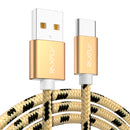 RAXFLY Nylon Braided Type C Fast Charging Data Cable 0.5M For Onplus 6 5T Xiaomi Mi8 Mi6 Mix 2s S9+