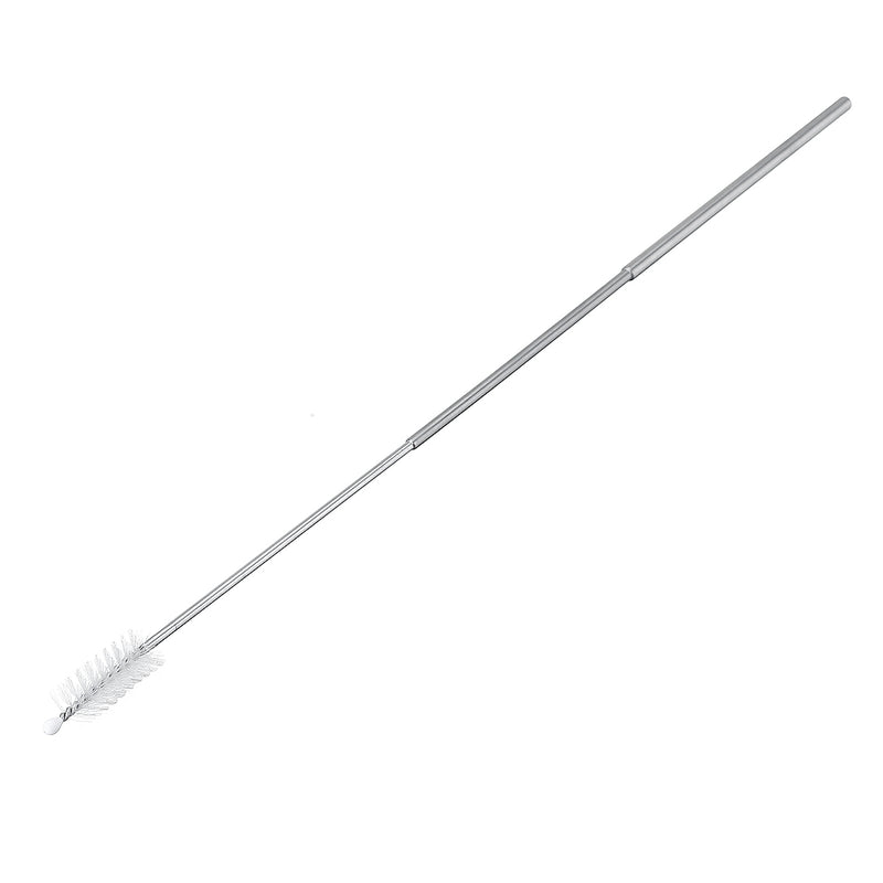 Reusable Collapsible Straw with Case & Brush Retractable Stainless Steel Metal Drinking Straws