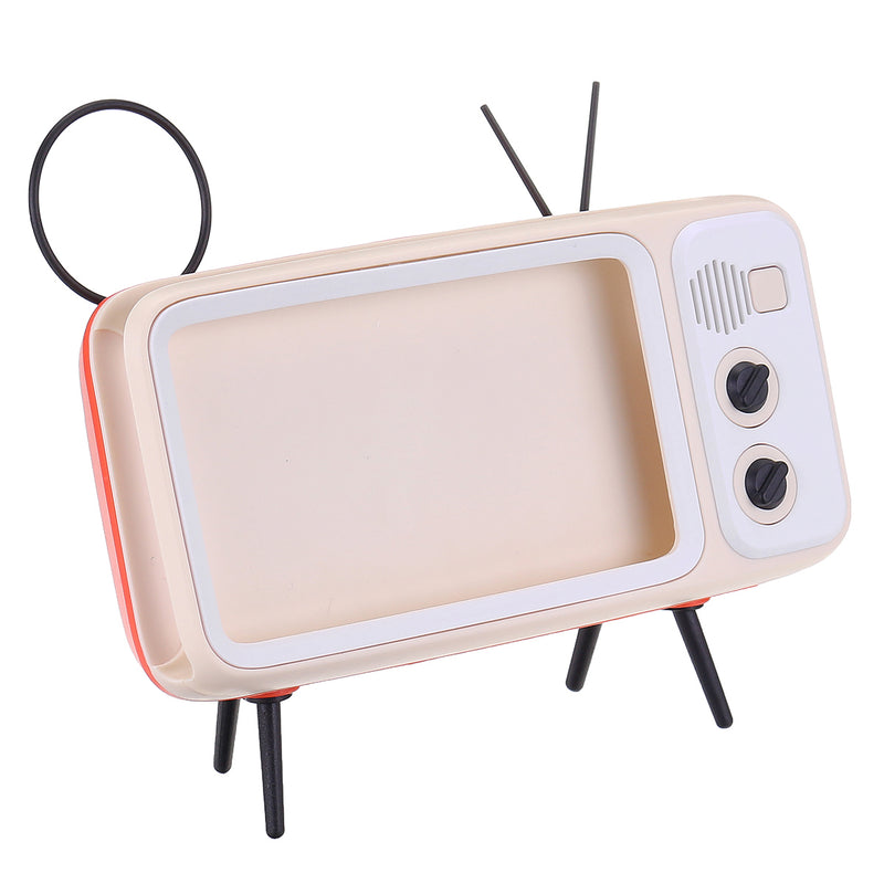 Speaker bluetooth TV Shape Phone Holder Wireless Speaker Retro TV Mini Portable Bluetooth Speaker Mobile Phone Holder USB Charging