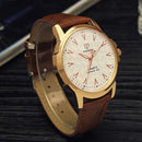 YAZOLE 346 Fashion Men Quartz Watch Casual Leather Strap Watch